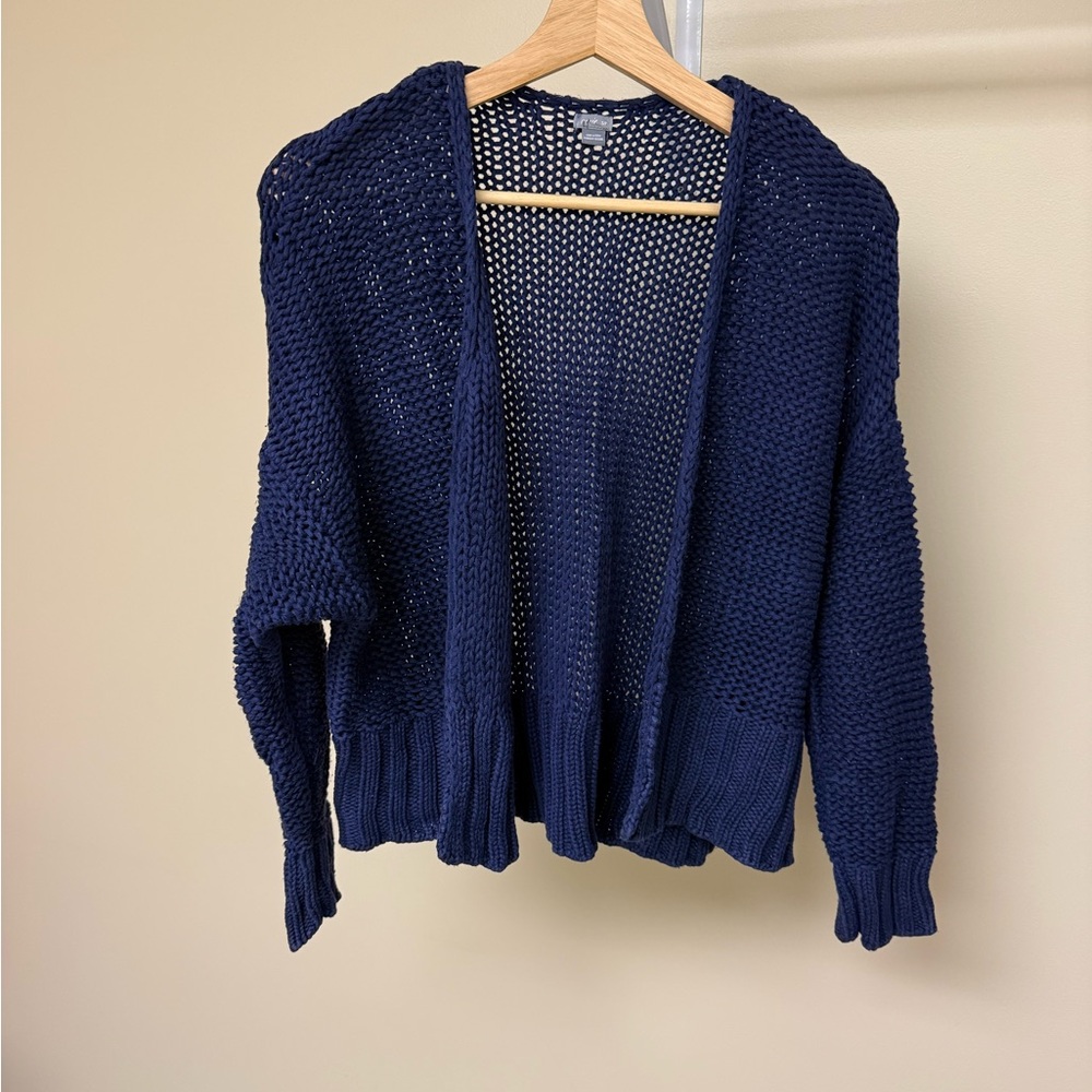 Aerie Navy Blue Open Knit Cardigan Sweater Size S/P